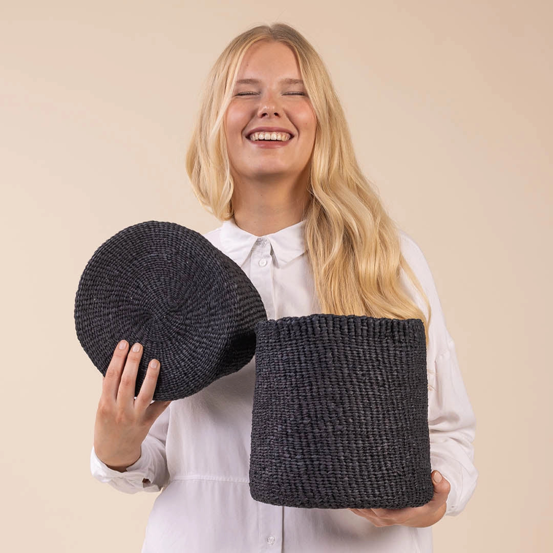 Kiondo Basket with Lid - Black - Small