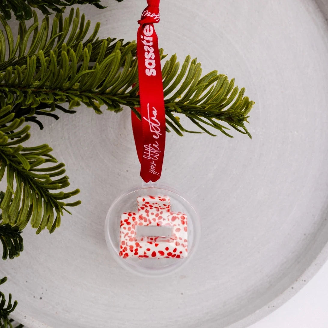 Hair Clip - Christmas - Lib Cherry Dott