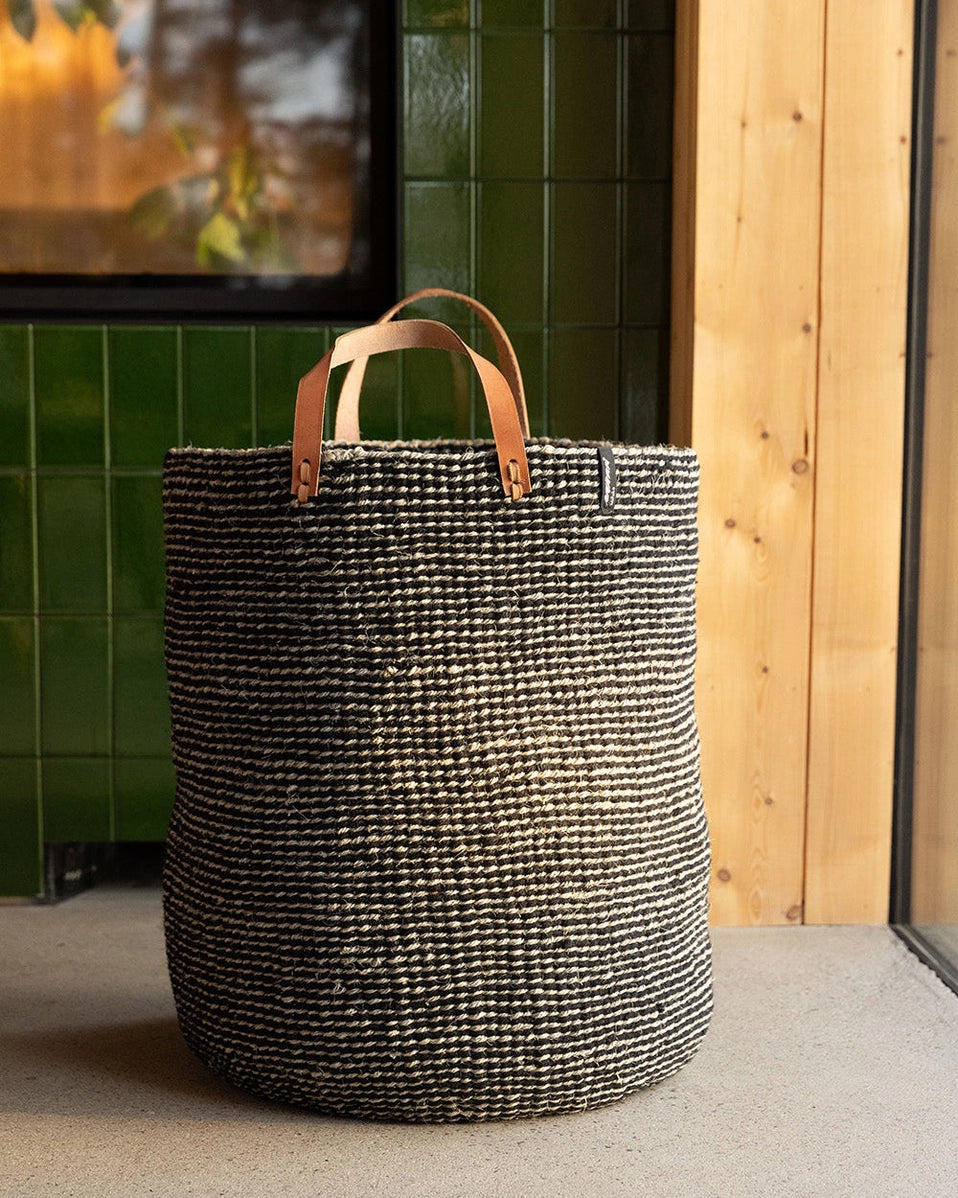 Pamba Floor Basket - Grey Sisal with Handles - X-Large