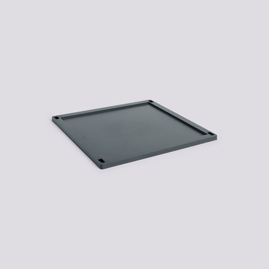 HAY COLOUR CRATE LID PLASTIC - LARGE SQUARE - CHARCOAL