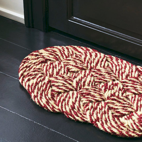 COCO DOOR MAT - SWIRL - BORDEAUX & OFF-WHITE