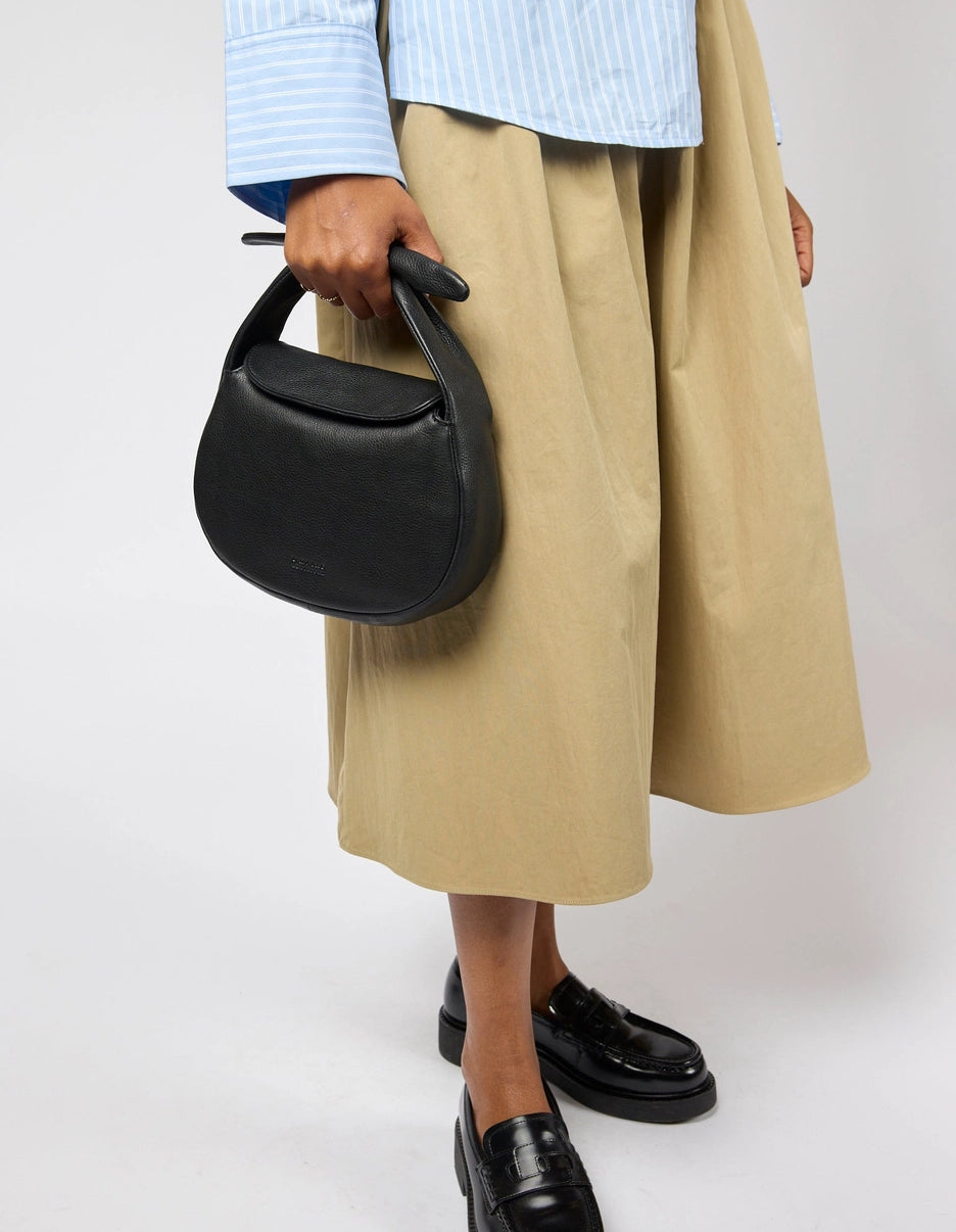 Coco Croissant - Black Soft Grain Leather