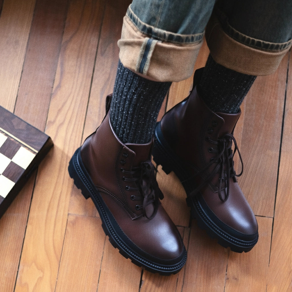 Silk & Wool Dust Star Socks - Black