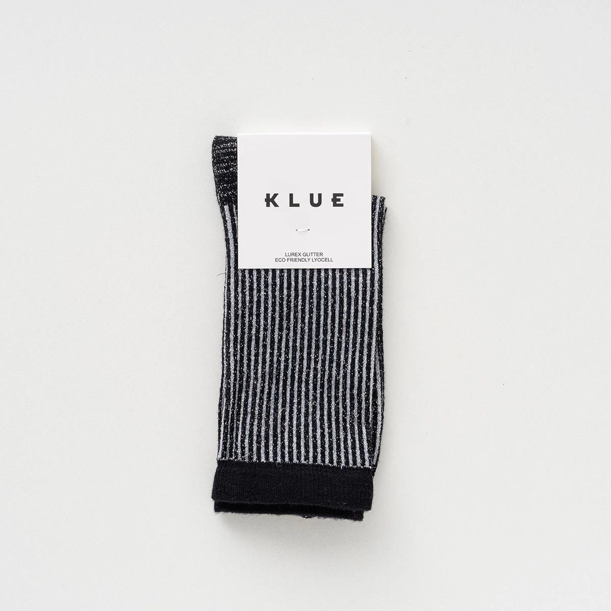 Glitter Lurex Socks in Eco-Friendly Lyocell - Stripes Black