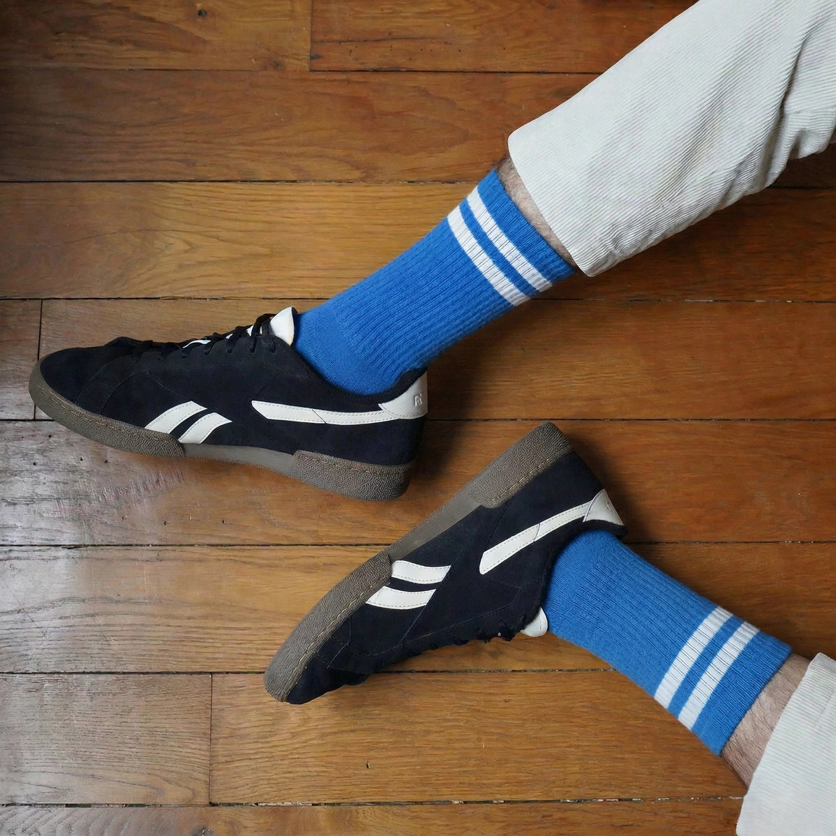 Organic Cotton Tennis Sport Socks - Blue & White