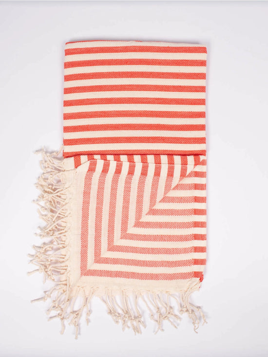 Sorrento Hammam Towel - Orange/Coral