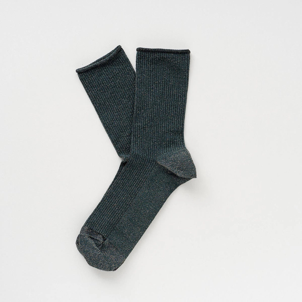 Glitter Lurex Socks in Eco-Friendly Lyocell - Green