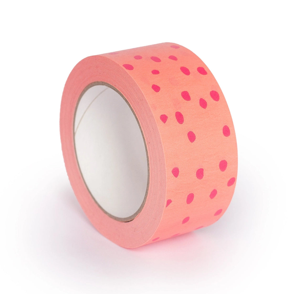 Packaging Tape - Peach Tape with Pink Polka Dots