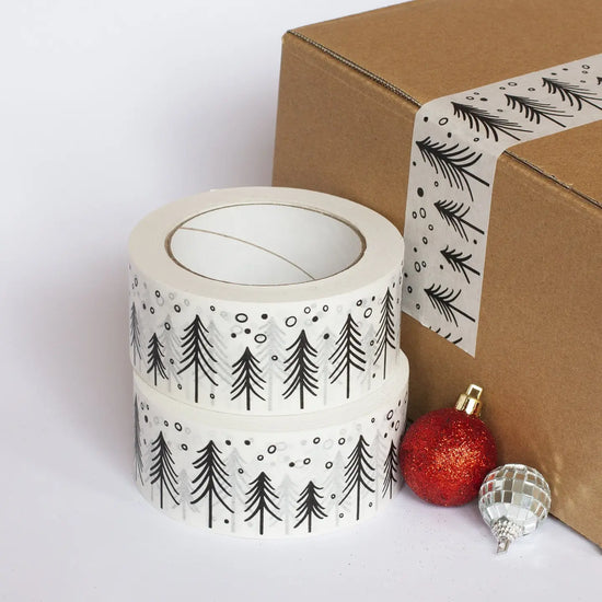 White Packing Tape - Fir Print