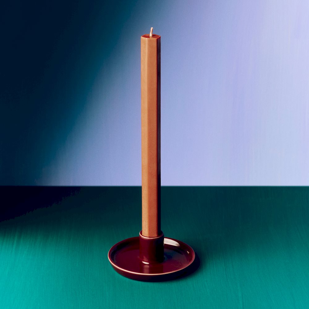 Disc Candleholder - Small - Chestnut Brown