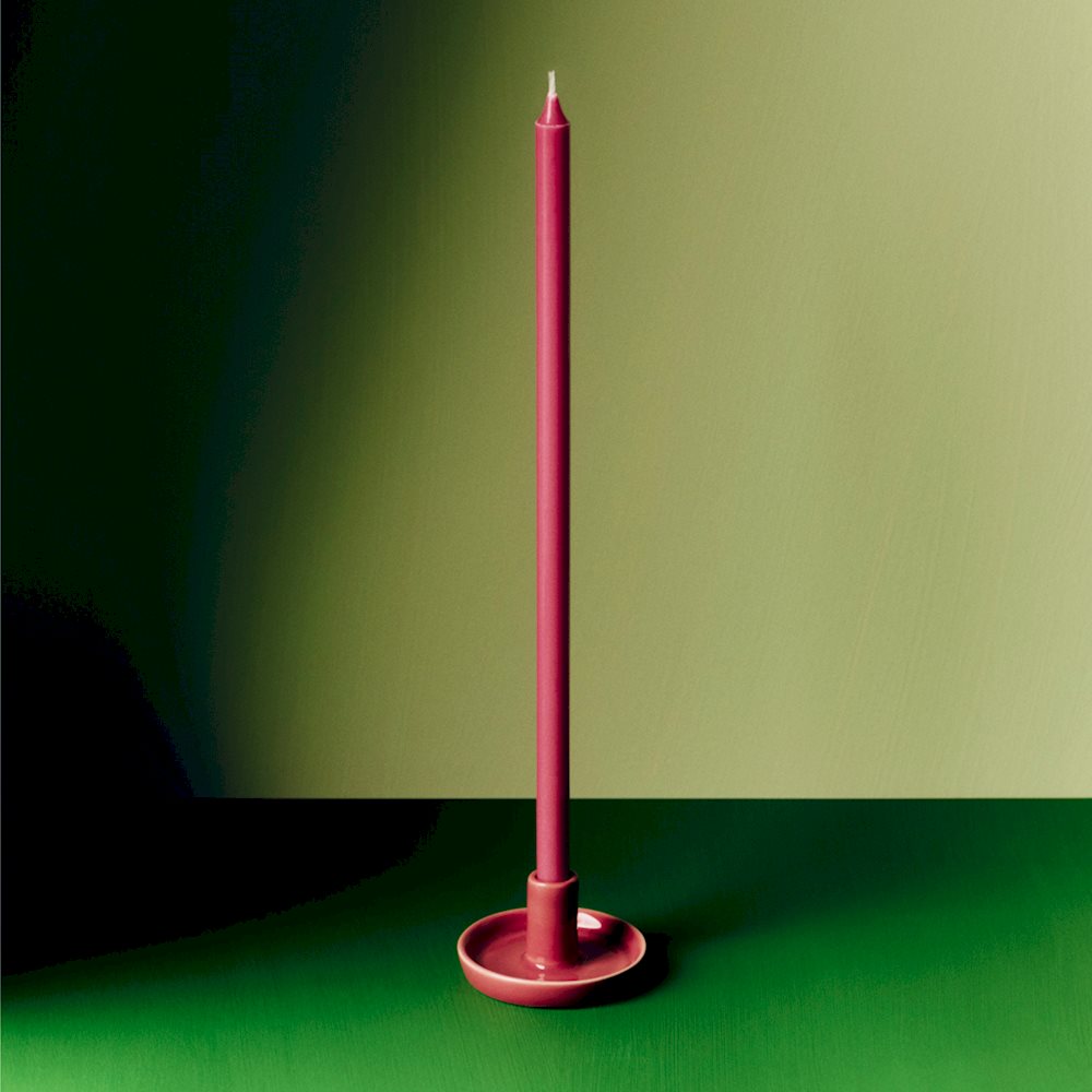 Disc Candleholder - X-Small Slim - Berry Pink