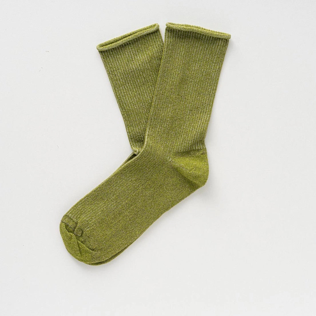 Glitter Lurex Socks in Eco-Friendly Lyocell - Olive Green