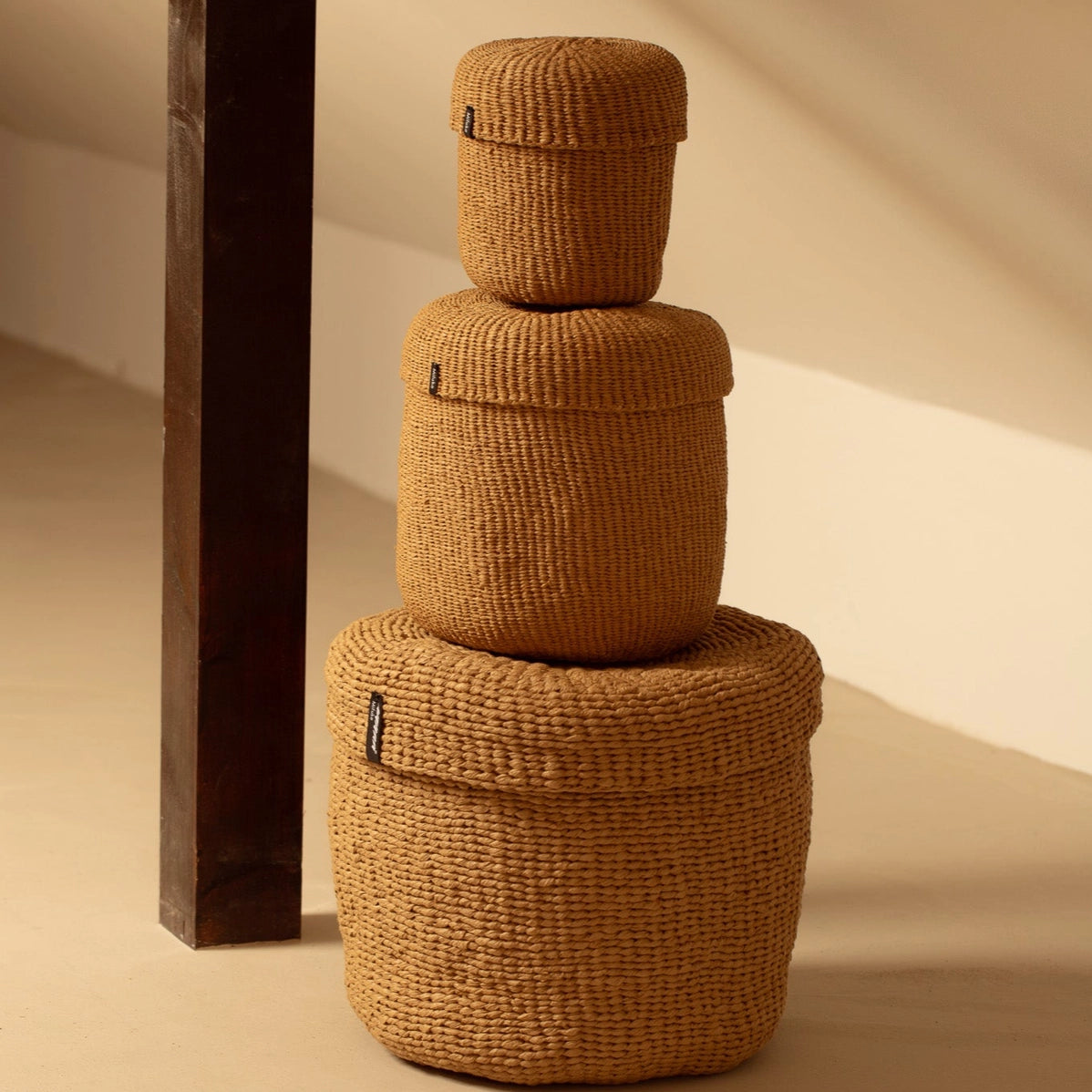 Kiondo Basket with Lid - Brown - Medium