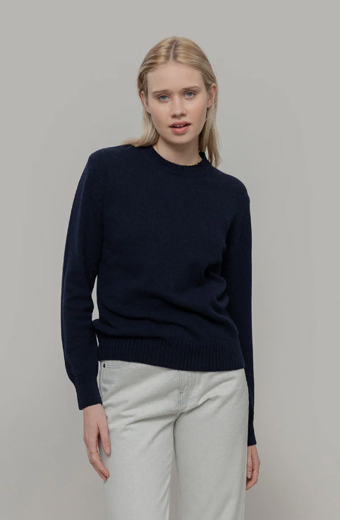 EDDA - Recycled Cashmere Crewneck Sweater - Blackberry Blue