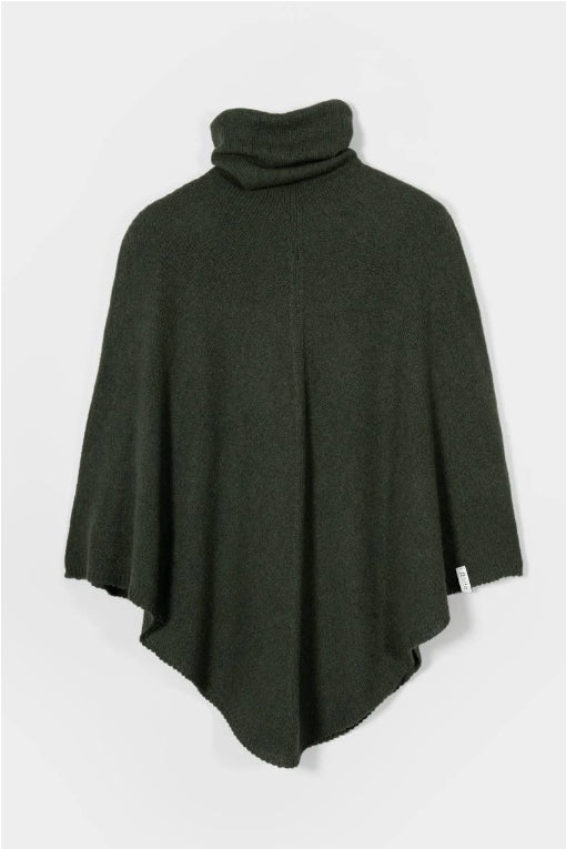 ELISTABETTA - Women's Recycled Cashmere Poncho - Forest Green