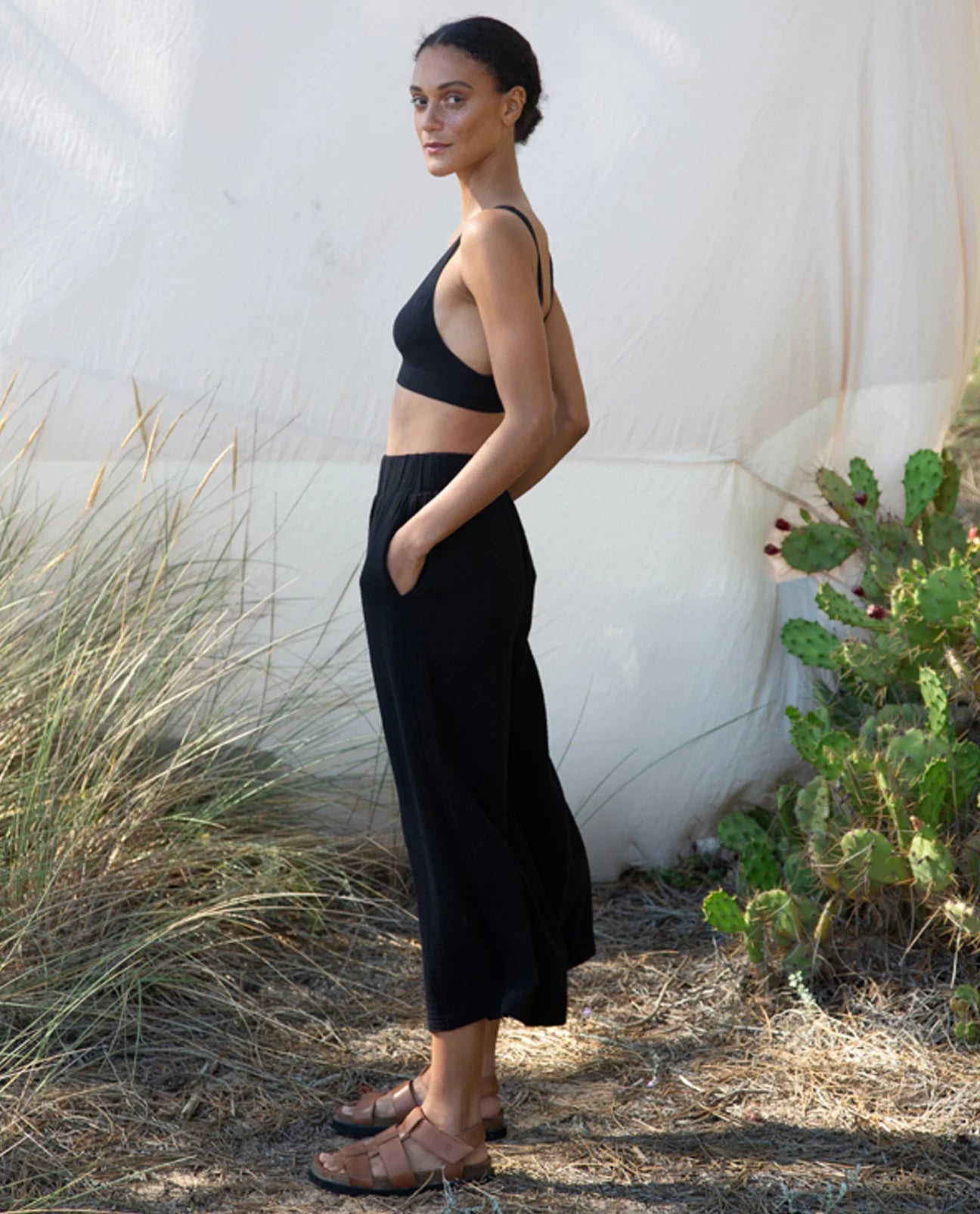 Evora Organic Cotton Trousers GOTS - Black