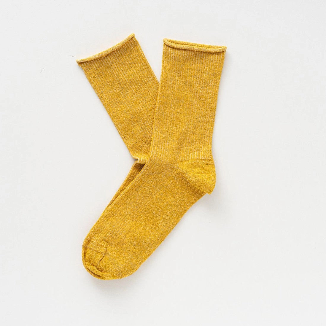 Glitter Lurex Socks in Eco-Friendly Lyocell - Mustard