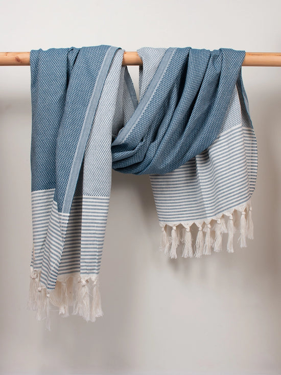 Amalfi Cotton Hammam Towel - Indigo