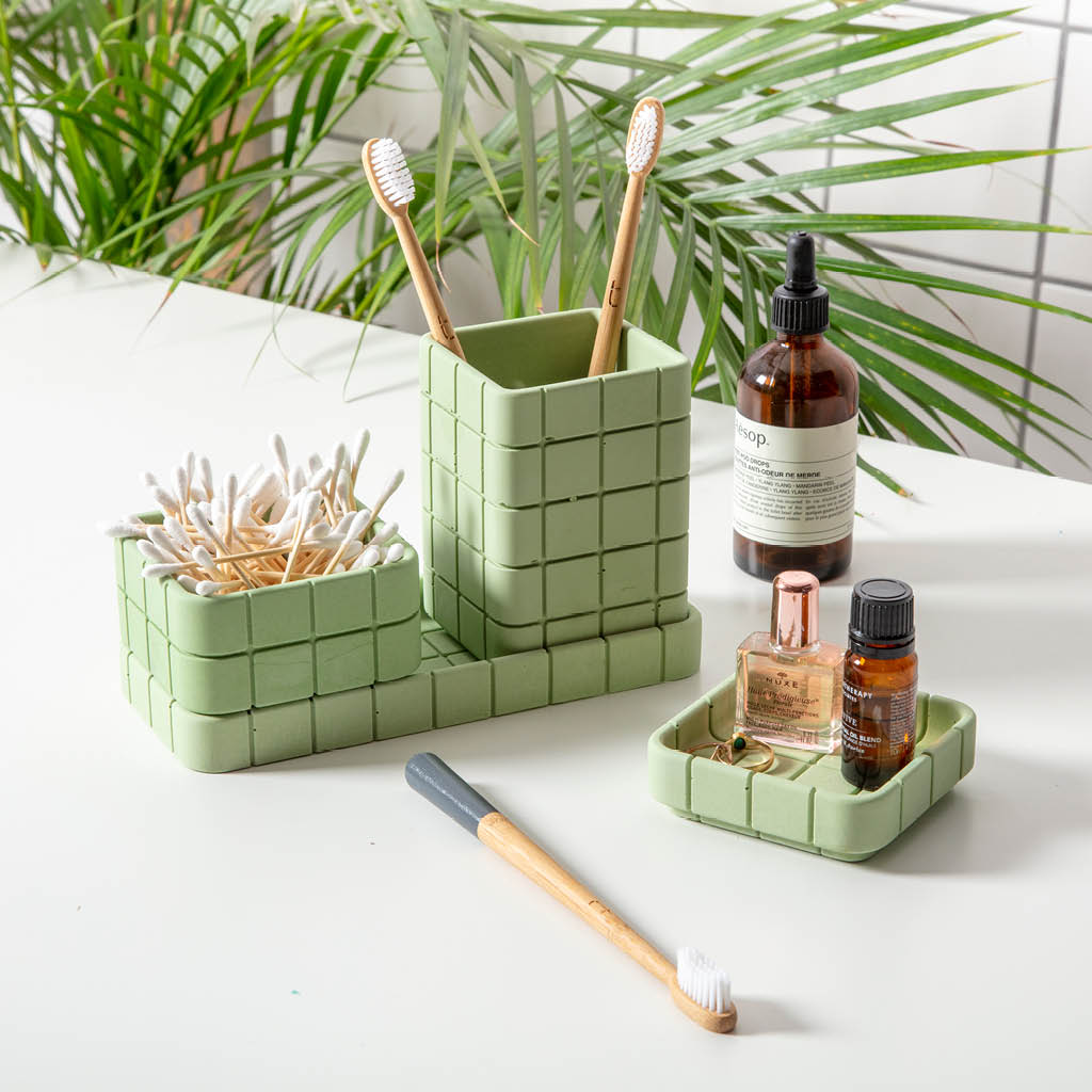 Tile Oblong Tray - Palm Green