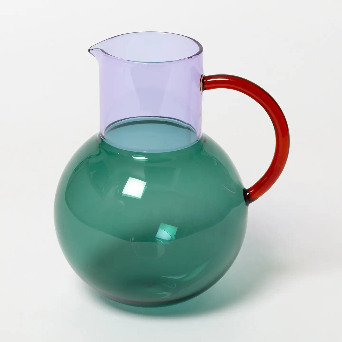 Pablo Glass Jug - Large - Teal, Purple & Amber