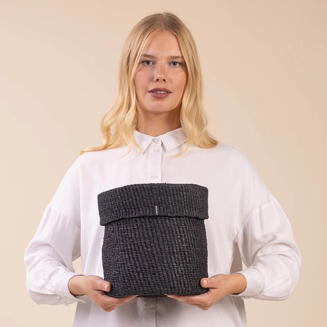 Kiondo Basket with Lid - Black - Small