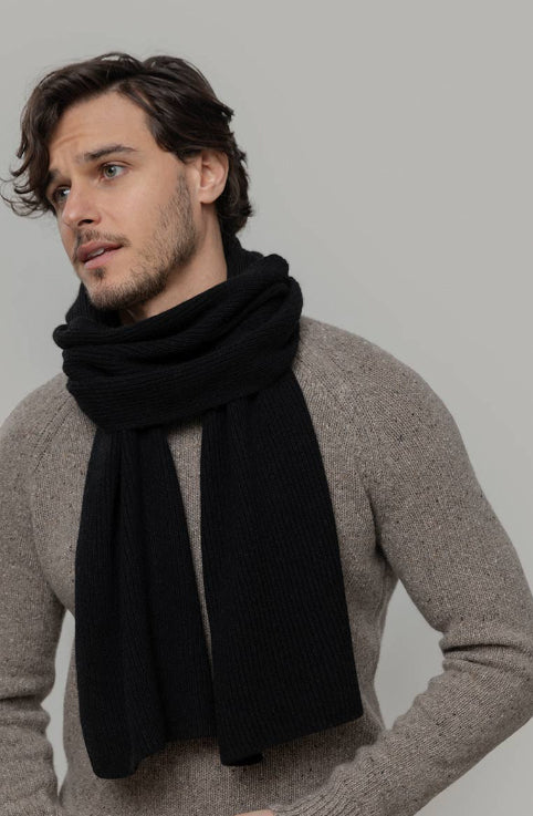 FEDERICO - Recycled Cashmere Scarf - Black Slate