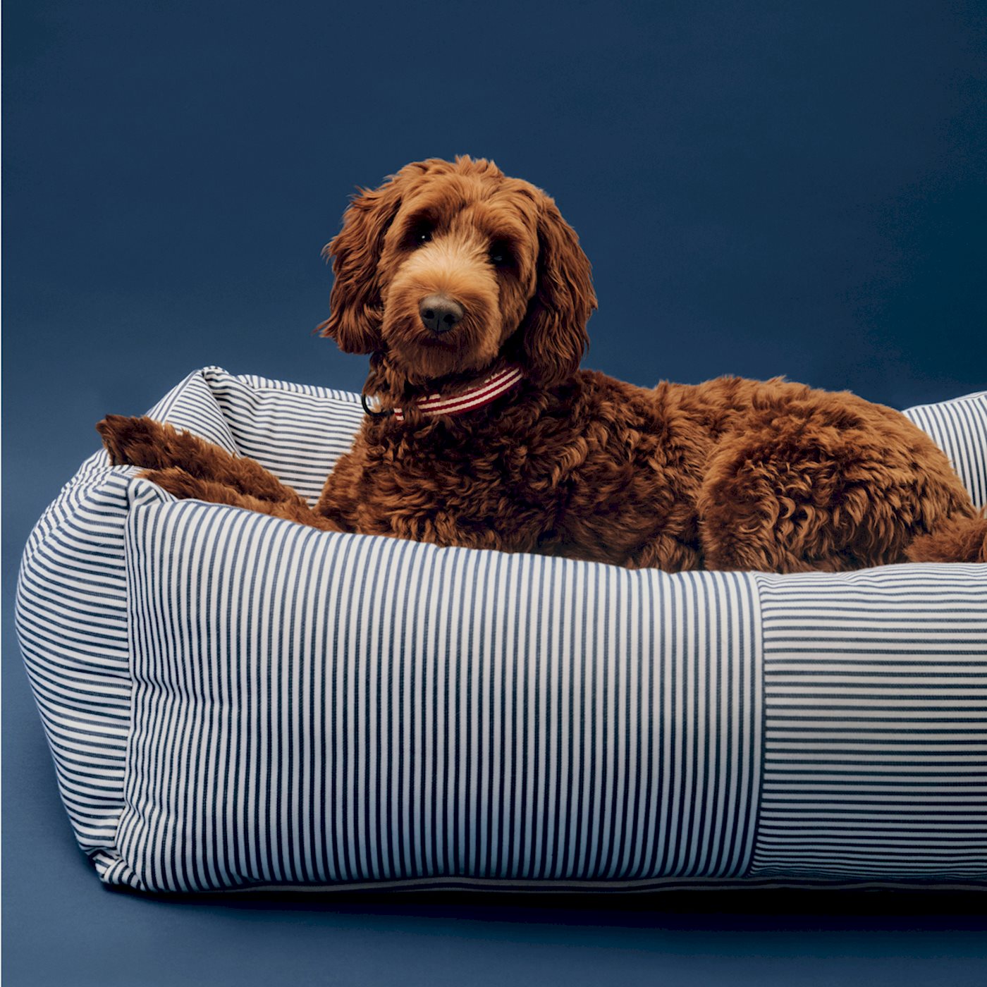 HAY Dogs Bed Zip - Large - Blue & White Stripe