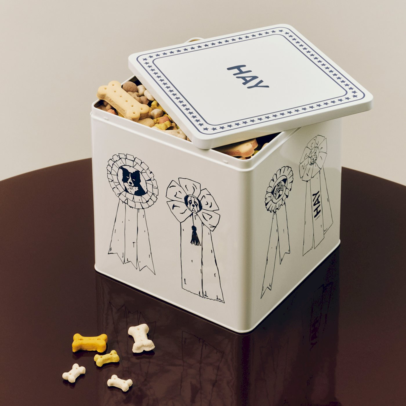 HAY Dogs Food Storage Tin - Large - Blue & White