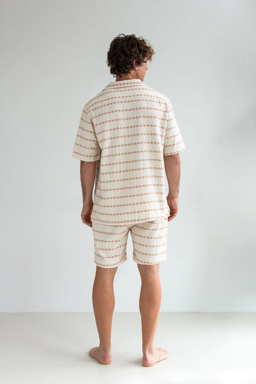 Neubukow Shorts — Ecru/Adobe Jacquard