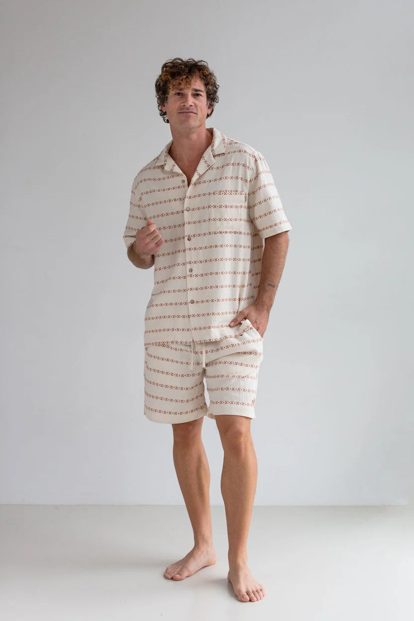 Neubukow Shorts — Ecru/Adobe Jacquard