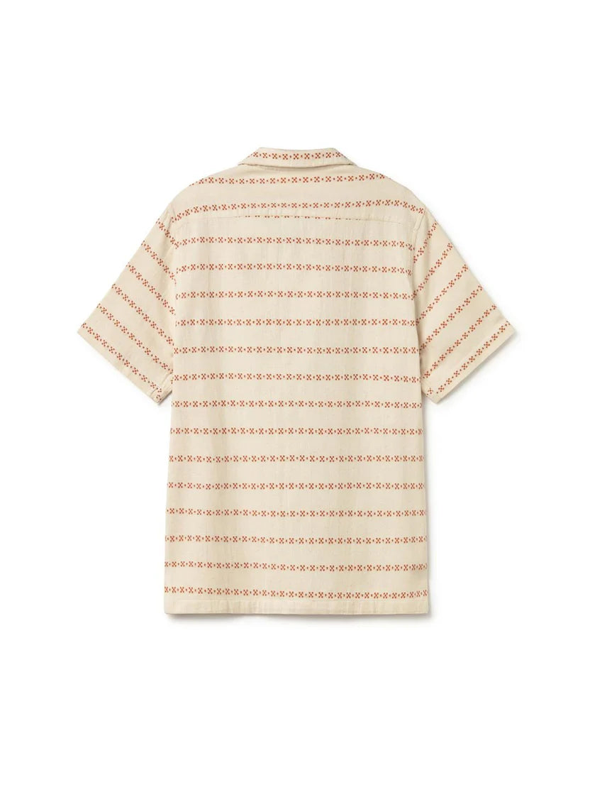 Heringsdorf Short Sleeved Shirt — Ecru/Adobe Jacquard