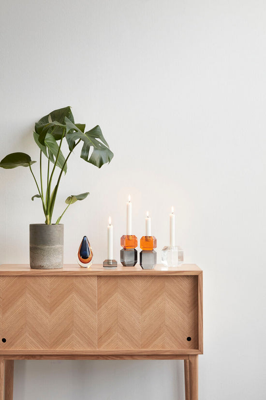 Herringbone Console Table Sliding Doors