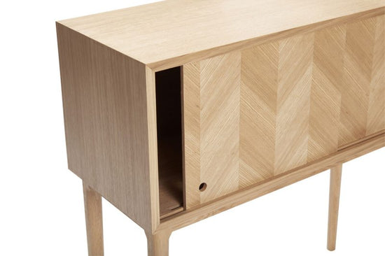 Herringbone Console Table Sliding Doors