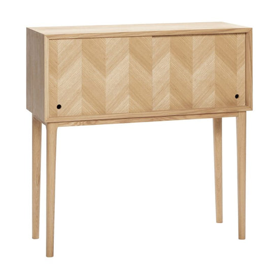 Herringbone Console Table Sliding Doors