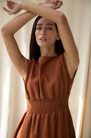 Ottillie-May Linen Dress - Russet