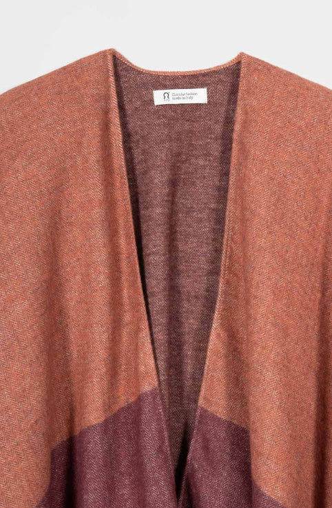 MILA - Recycled Cotton Cape - Wine Red