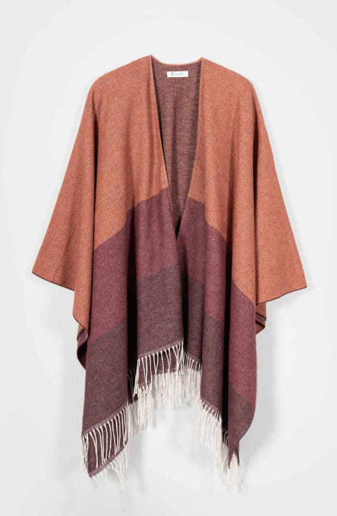 MILA - Recycled Cotton Cape - Wine Red