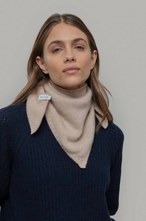 MASHA - Recycled Cashmere Bandana -  Beige Cantuccino