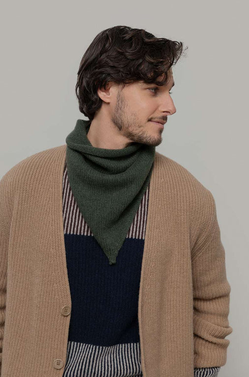 MASHA - Recycled Cashmere Bandana -  Green Forest
