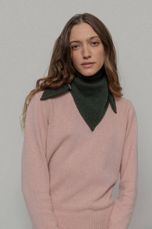 MASHA - Recycled Cashmere Bandana -  Green Forest
