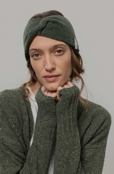 NADIA - Recycled Cashmere Headband - Forest Green