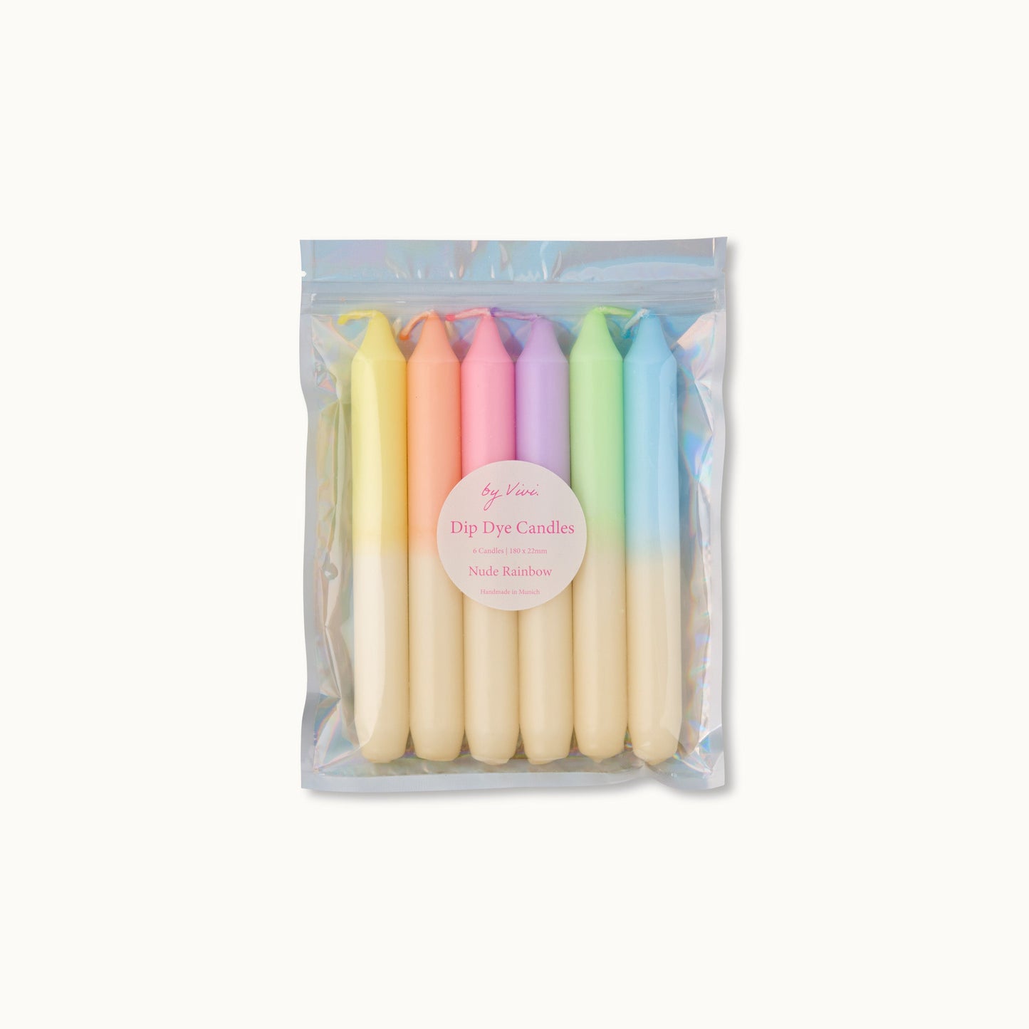 Dip Dye Candle Set of 6: Nude Rainbow Edition