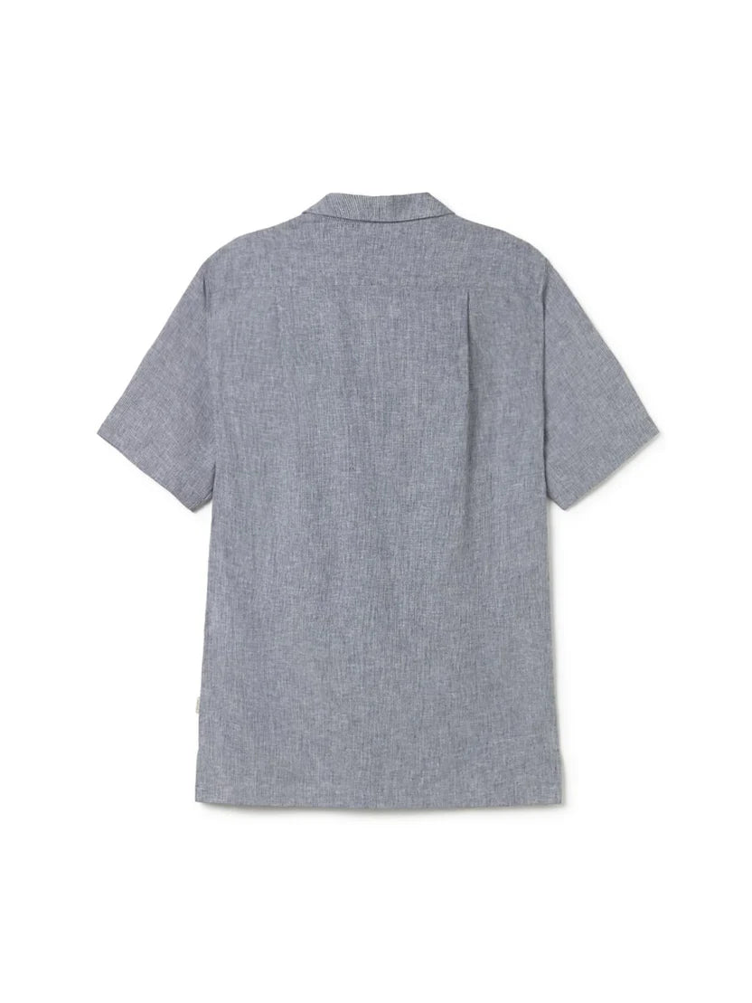 Olivera Short Sleeved Shirt — Navy Stripes