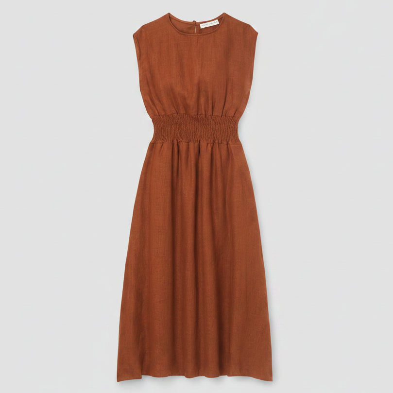 Ottillie-May Linen Dress - Russet