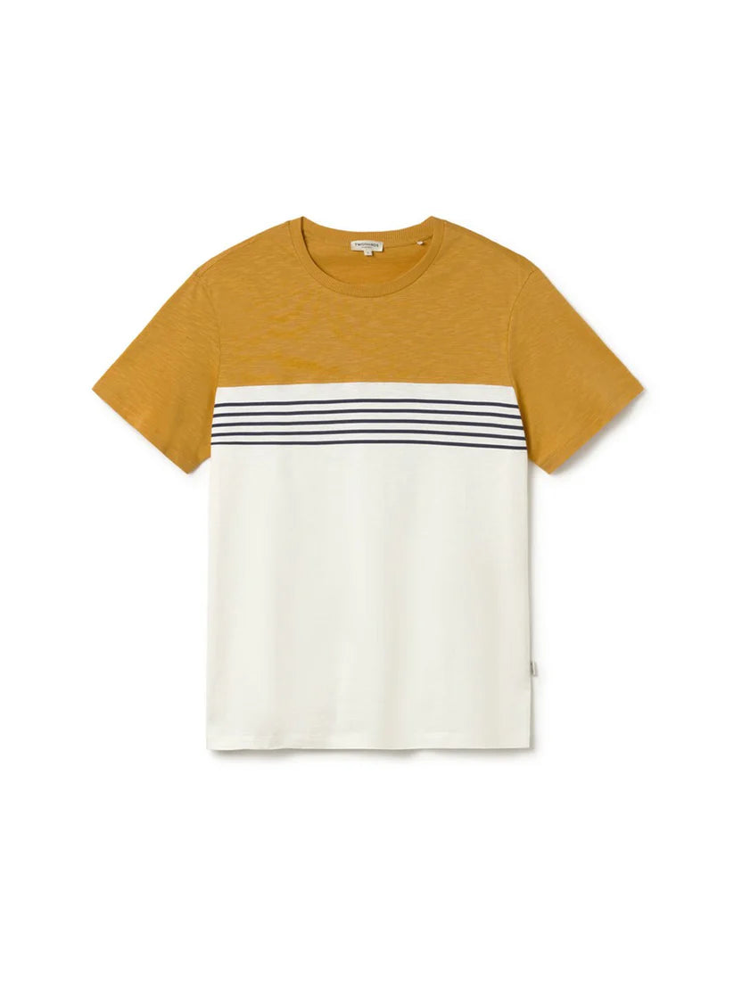 Plavi T-Shirt — Ecru/Mustard