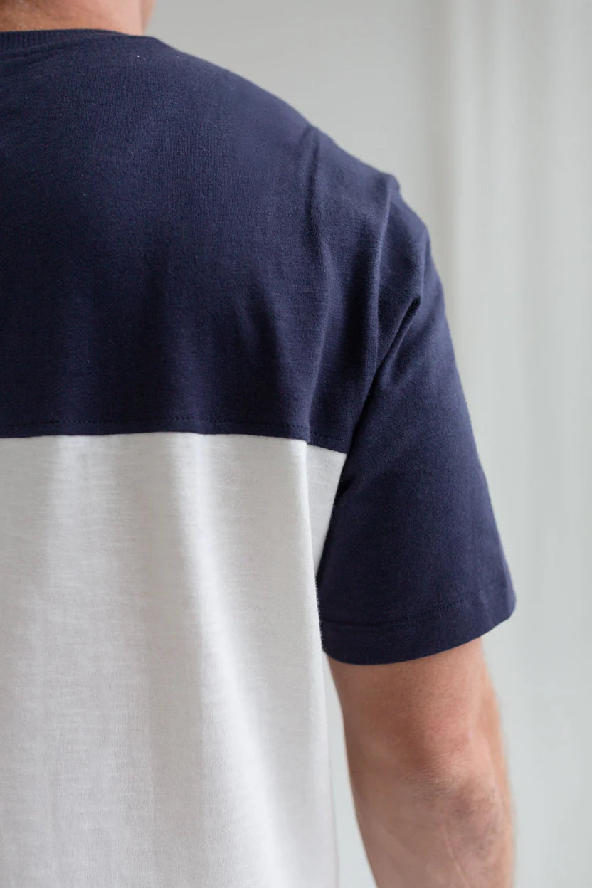 Plavi T-Shirt — Ecru/Navy
