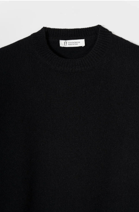 EDDA - Recycled Cashmere Crewneck Sweater - Black Slate