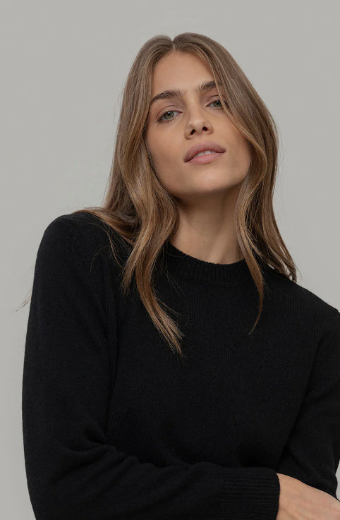 EDDA - Recycled Cashmere Crewneck Sweater - Black Slate