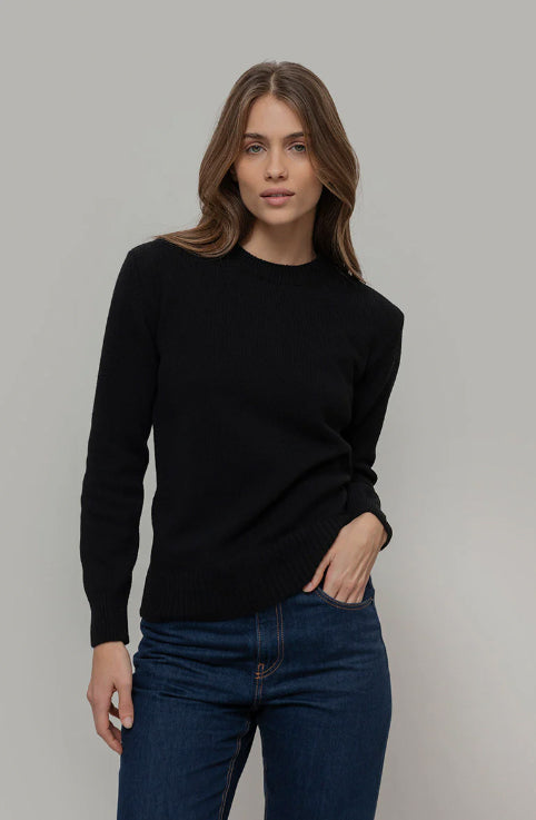 EDDA - Recycled Cashmere Crewneck Sweater - Black Slate
