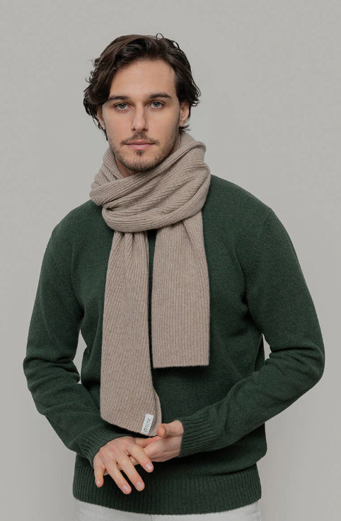 FEDERICO - Recycled Cashmere Scarf - Beige Sand